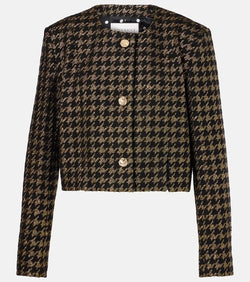 Nina Ricci Houndstooth lamé tweed jacket | LYBSTORE