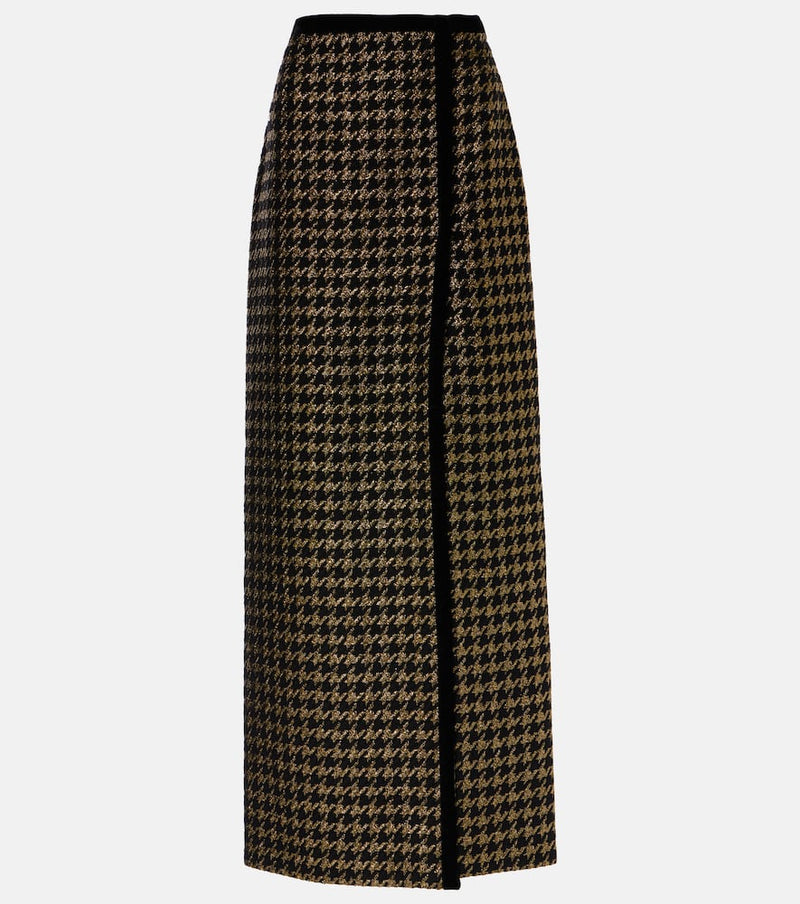 Nina Ricci Houndstooth tweed maxi skirt | LYBSTORE