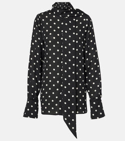 Nina Ricci Polka-dot crêpe de chine shirt