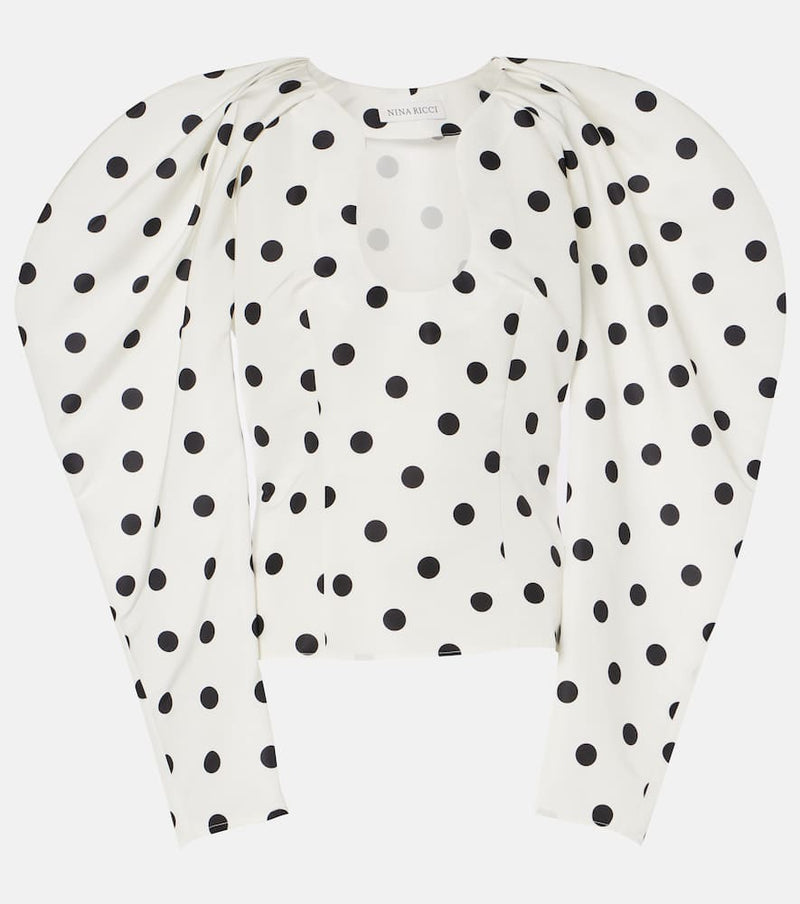 Nina Ricci Polka-dot taffeta top