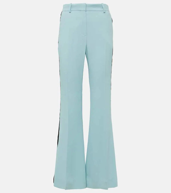 Nina Ricci Velvet-trimmed cady flared pants | LYBSTORE