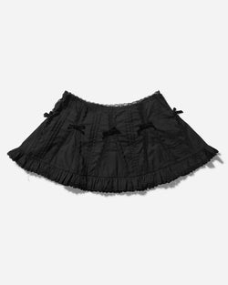 No Dress Women s Lace Trim Cotton Mini Skirt Black