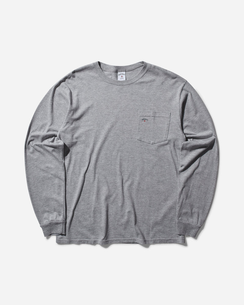 Noah Men s Core Logo Pocket Longsleeve T-Shirt Heather Grey