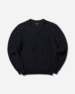 Noah Men s V-Neck Shaker Stitch Sweater Navy