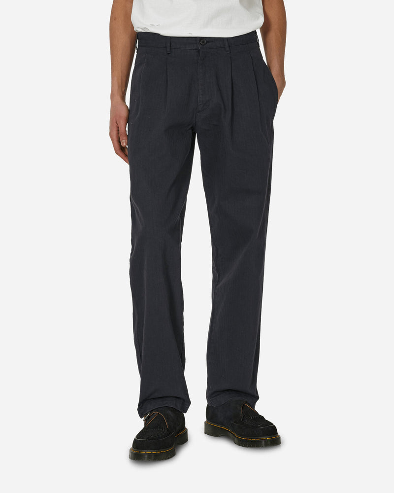 Noah Double-Pleat Herringbone Pant Navy