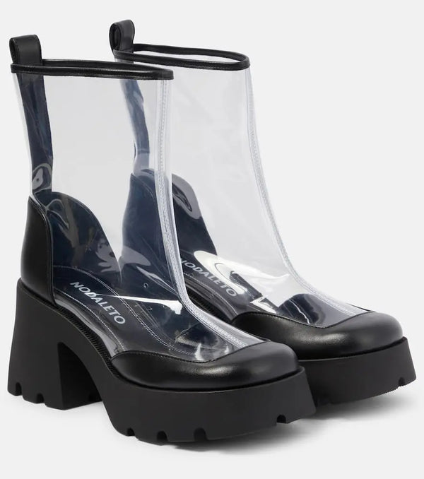 Nodaleto Bulla Rainy leather-trimmed PVC ankle boots | LYBSTORE