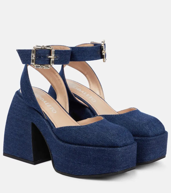 Nodaleto Bulla Sofia denim platform pumps | LYBSTORE