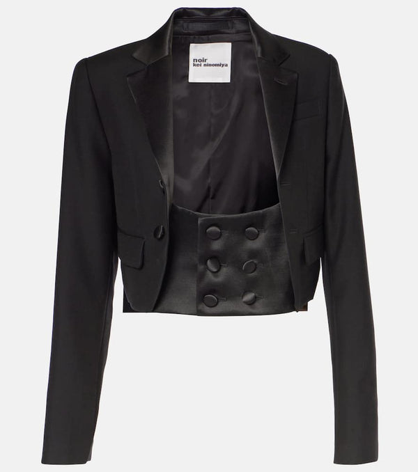 Noir Kei Ninomiya Cropped wool, mohair, and silk jacket | LYBSTORE