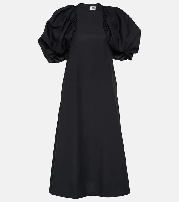 Noir Kei Ninomiya Puff-sleeve cotton poplin maxi dress | LYBSTORE