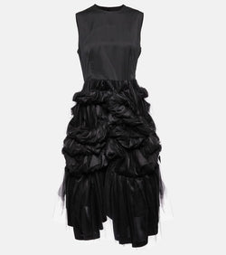 Noir Kei Ninomiya Ruched tulle midi dress