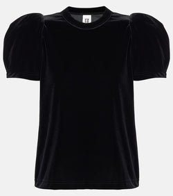 Noir Kei Ninomiya Ruffled velvet T-shirt