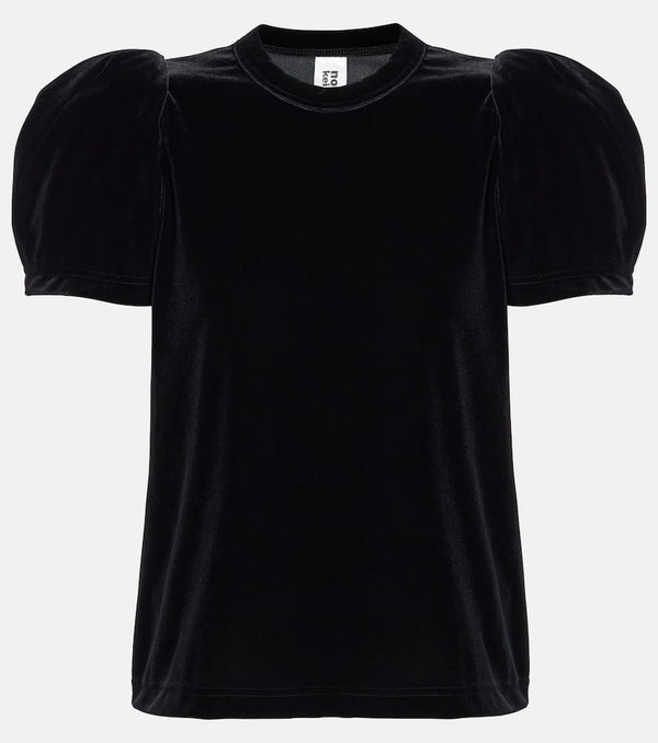 Noir Kei Ninomiya Ruffled velvet T-shirt