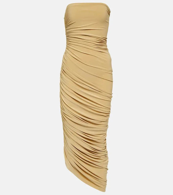 Norma Kamali Diana strapless jersey maxi dress | LYBSTORE