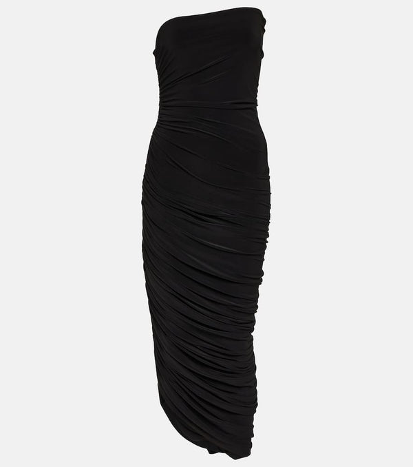 Norma Kamali Diana strapless jersey midi dress | LYBSTORE