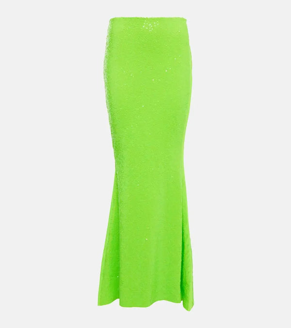 Norma Kamali Embellished high-rise maxi skirt | LYBSTORE