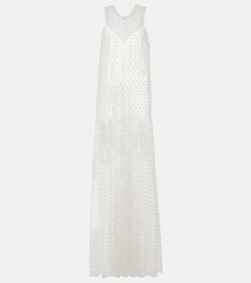 Norma Kamali Embellished mesh gown