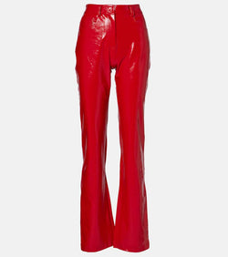 Norma Kamali Faux leather bootcut pants