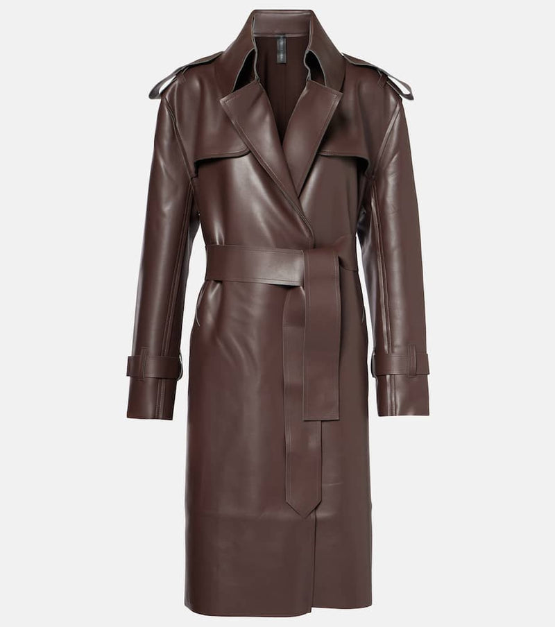 Norma Kamali Faux leather trench coat