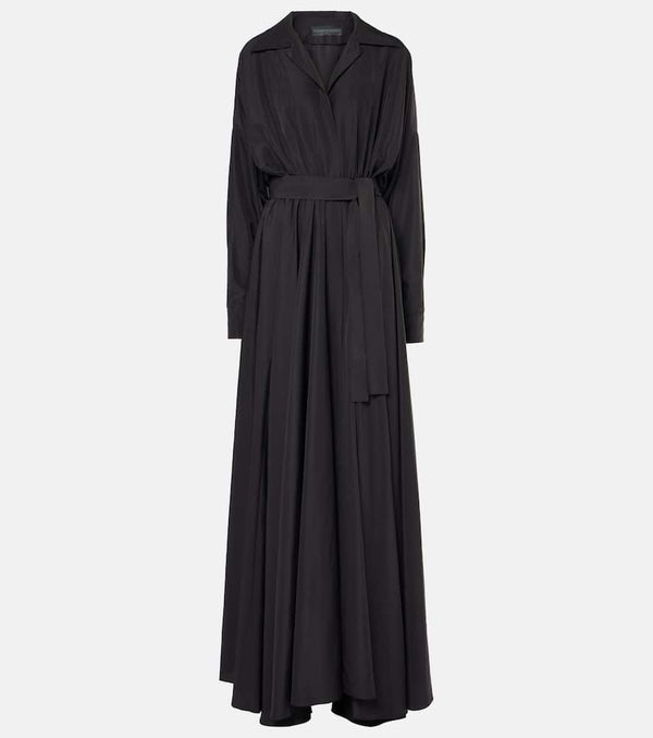 Norma Kamali Faux leather-trimmed maxi dress