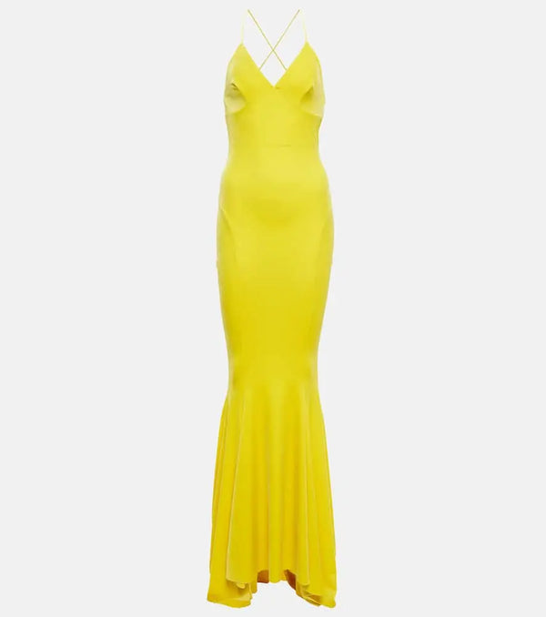 Norma Kamali Fishtail velvet gown | LYBSTORE