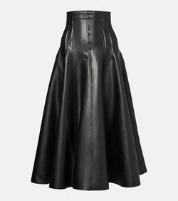 Norma Kamali Grace faux leather midi skirt