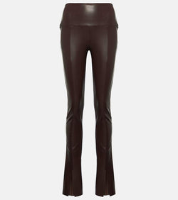 Norma Kamali High-rise faux leather flared leggings