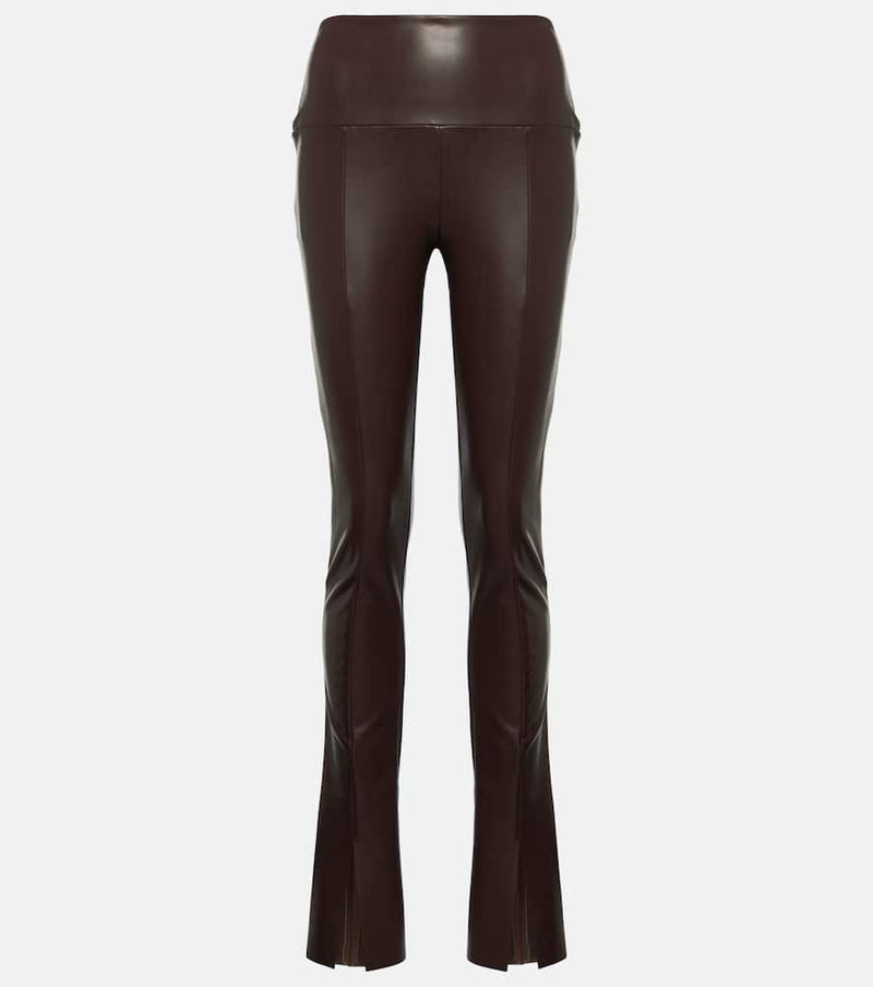 Norma Kamali High-rise faux leather flared leggings