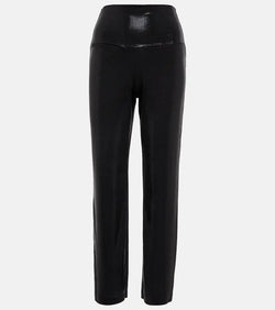 Norma Kamali High-rise lamé pants | LYBSTORE