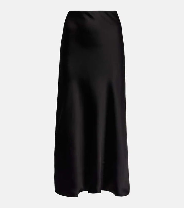 Norma Kamali High-rise satin maxi skirt | LYBSTORE