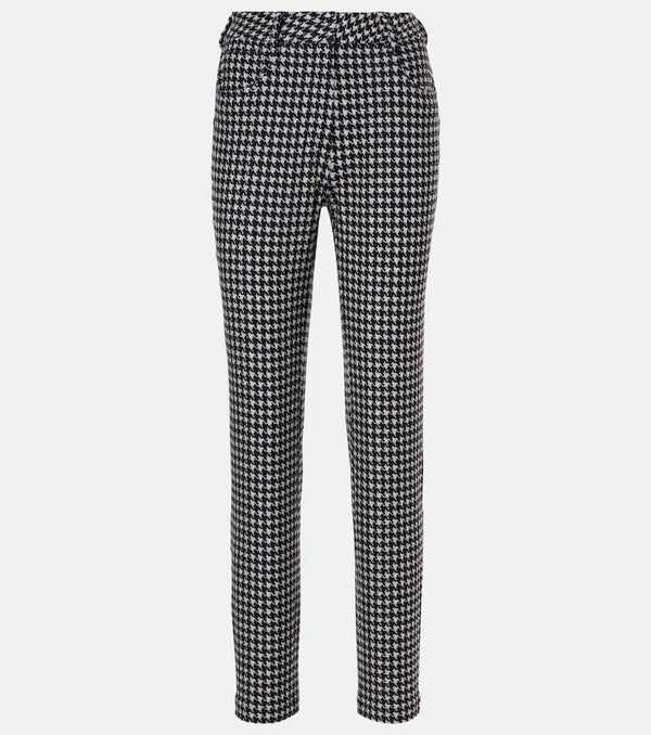 Norma Kamali Houndstooth high-rise slim pants | LYBSTORE