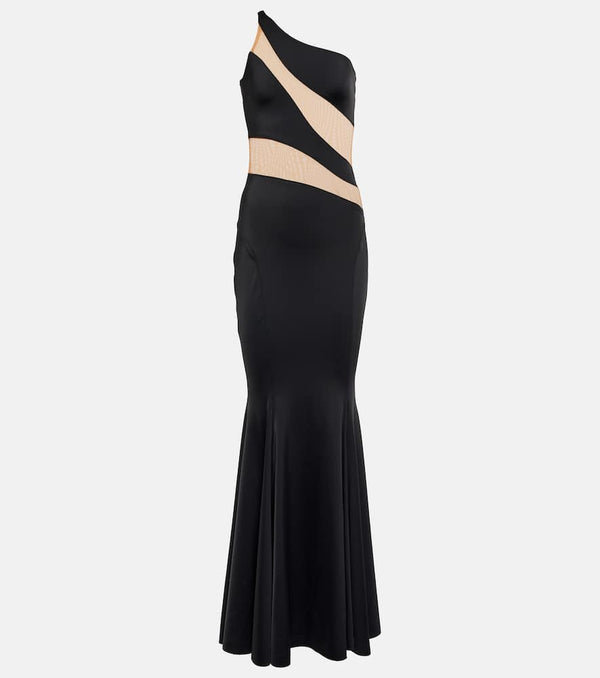 Norma Kamali Mesh-paneled jersey gown | LYBSTORE