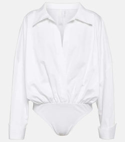 Norma Kamali Oversized cotton bodysuit | LYBSTORE