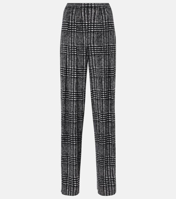 Norma Kamali Pleated plaid wide-leg pants | LYBSTORE