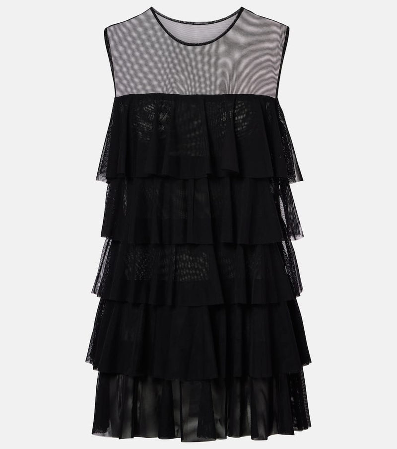 Norma Kamali Ruffled semi-sheer gown