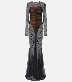 Norma Kamali Shirred sheer gown | LYBSTORE