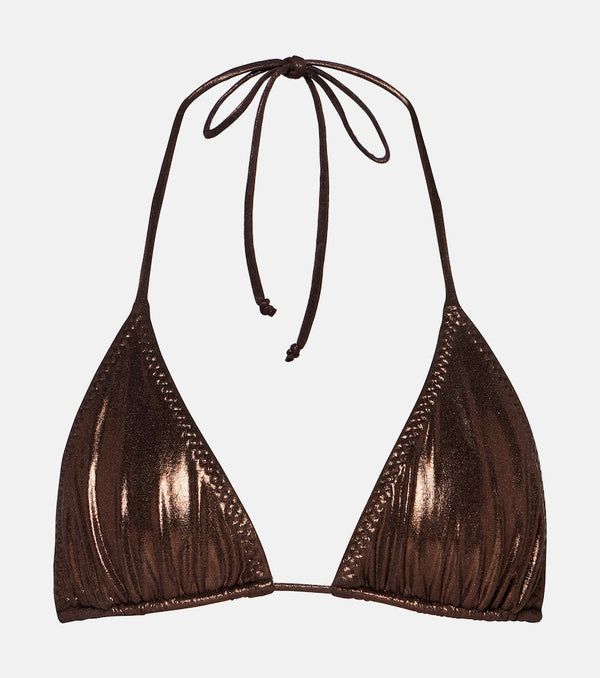 Norma Kamali String metallic bikini top | LYBSTORE