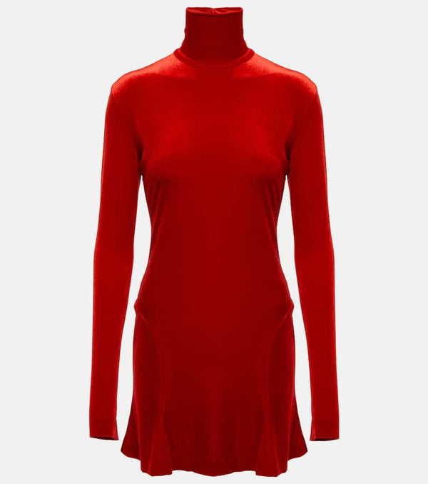 Norma Kamali Turtleneck velvet minidress