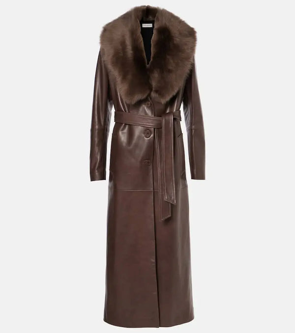 Nour Hammour Dakota leather trench coat | LYBSTORE