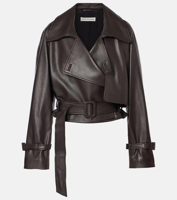 Nour Hammour Hatti leather biker jacket