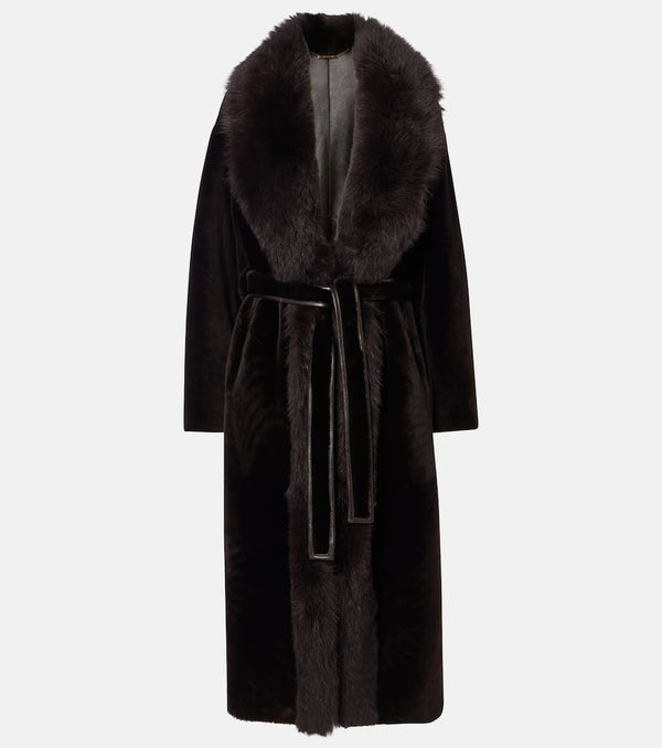 Nour Hammour Isadora shearling wrap coat