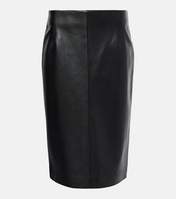 Nour Hammour Lady leather midi skirt