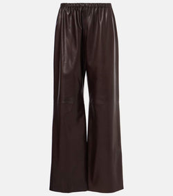 Nour Hammour Olan leather wide-leg pants