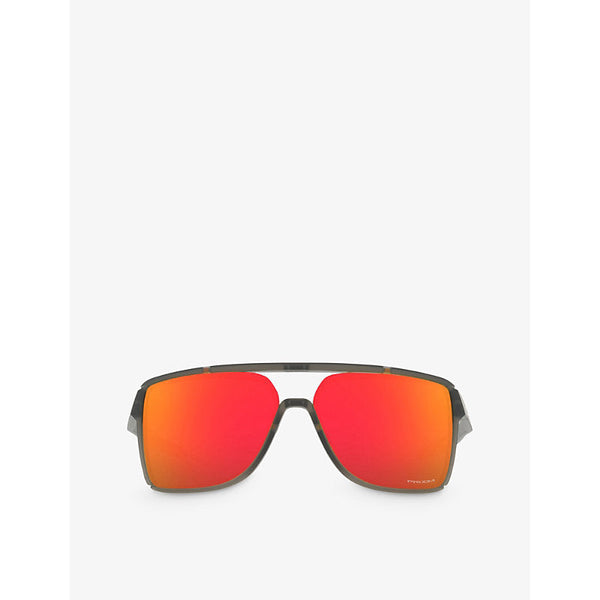 Oakley OO9147 Castel rectangle-frame acetate sunglasses | LYBSTORE