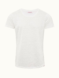 Ob-T Linen - White Sand Tailored Fit Crewneck Linen T-shirt