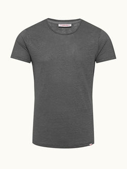 Orlebar Brown Ob-T Linen - Granite Tailored Fit Crewneck Linen T-shirt