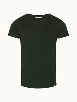 Ob-T - Tailored Fit Crew Neck Cotton T-shirt In Amazonian Green