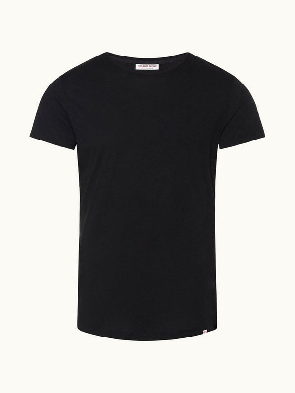 Ob-T - Black Tailored Fit Crew Neck T-Shirt