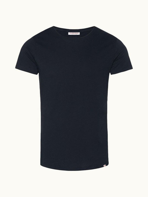 Ob-T - Navy Tailored Fit Crew Neck T-Shirt