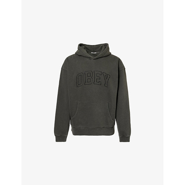 Obey Brand-Embroidery Relaxed-Fit Cotton-Blend Hoody