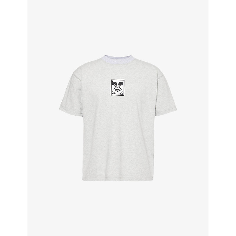 Mens Obey Icon logo-patch cotton-jersey T-shirt